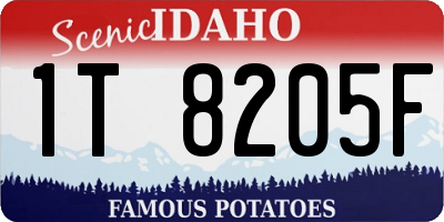 ID license plate 1T8205F