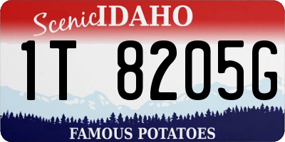 ID license plate 1T8205G