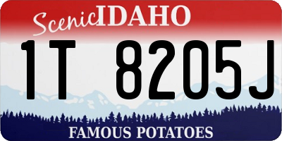 ID license plate 1T8205J