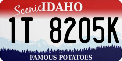 ID license plate 1T8205K