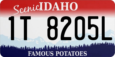 ID license plate 1T8205L