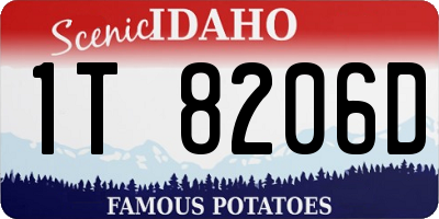 ID license plate 1T8206D