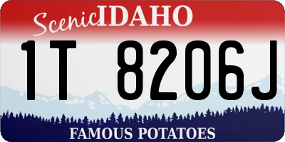 ID license plate 1T8206J
