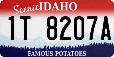 ID license plate 1T8207A