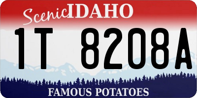 ID license plate 1T8208A
