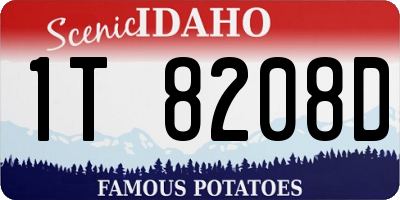 ID license plate 1T8208D