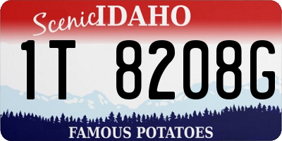 ID license plate 1T8208G