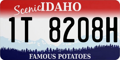 ID license plate 1T8208H