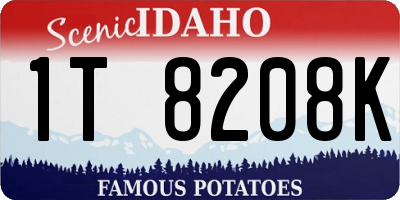 ID license plate 1T8208K
