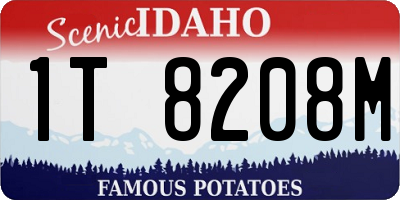 ID license plate 1T8208M