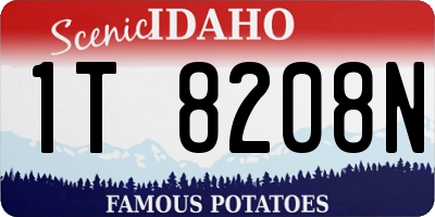 ID license plate 1T8208N
