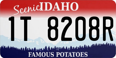 ID license plate 1T8208R