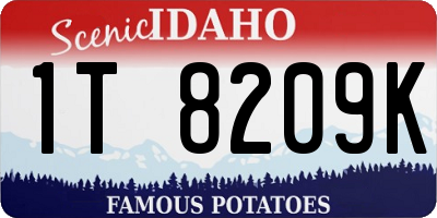 ID license plate 1T8209K