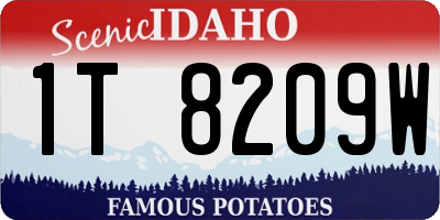 ID license plate 1T8209W