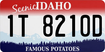 ID license plate 1T8210D
