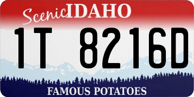 ID license plate 1T8216D