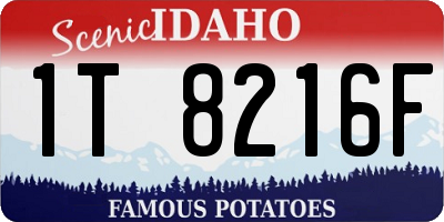 ID license plate 1T8216F