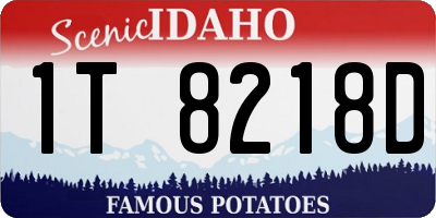 ID license plate 1T8218D