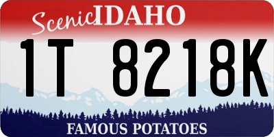ID license plate 1T8218K