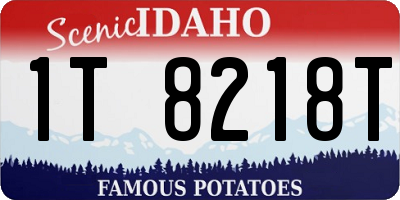 ID license plate 1T8218T
