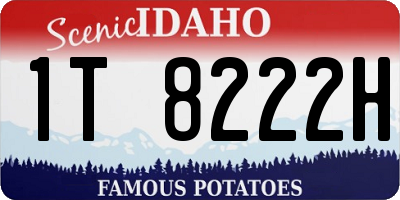 ID license plate 1T8222H