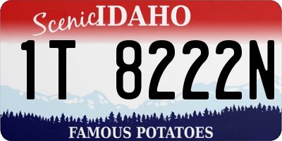 ID license plate 1T8222N