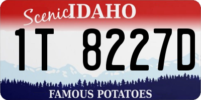 ID license plate 1T8227D
