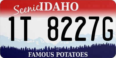 ID license plate 1T8227G