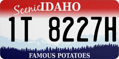 ID license plate 1T8227H
