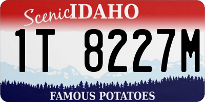 ID license plate 1T8227M