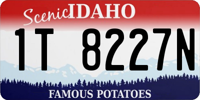 ID license plate 1T8227N