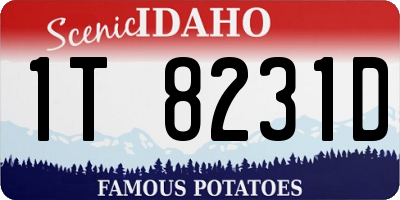 ID license plate 1T8231D