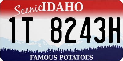 ID license plate 1T8243H