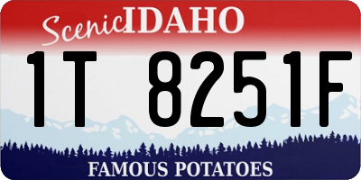 ID license plate 1T8251F