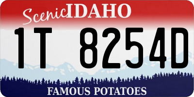 ID license plate 1T8254D