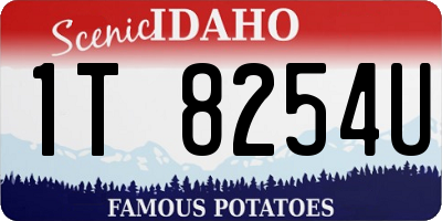 ID license plate 1T8254U