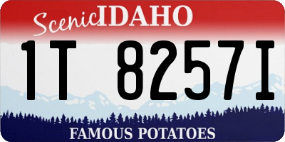 ID license plate 1T8257I