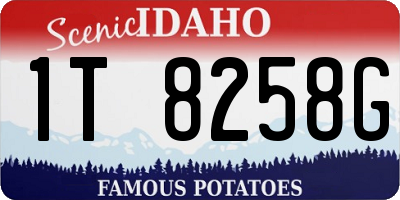 ID license plate 1T8258G