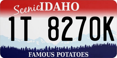 ID license plate 1T8270K