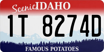 ID license plate 1T8274D
