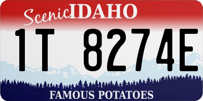 ID license plate 1T8274E