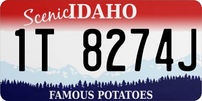 ID license plate 1T8274J