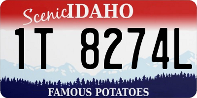 ID license plate 1T8274L