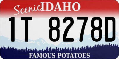 ID license plate 1T8278D