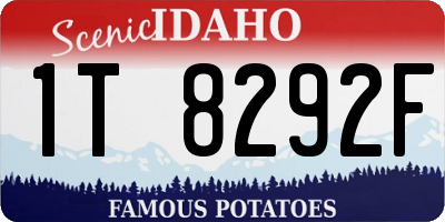 ID license plate 1T8292F
