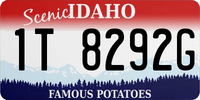 ID license plate 1T8292G