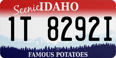 ID license plate 1T8292I