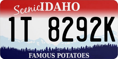 ID license plate 1T8292K