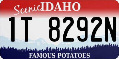 ID license plate 1T8292N