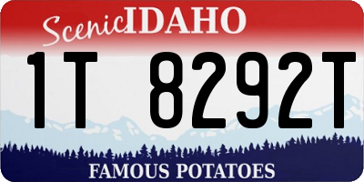 ID license plate 1T8292T